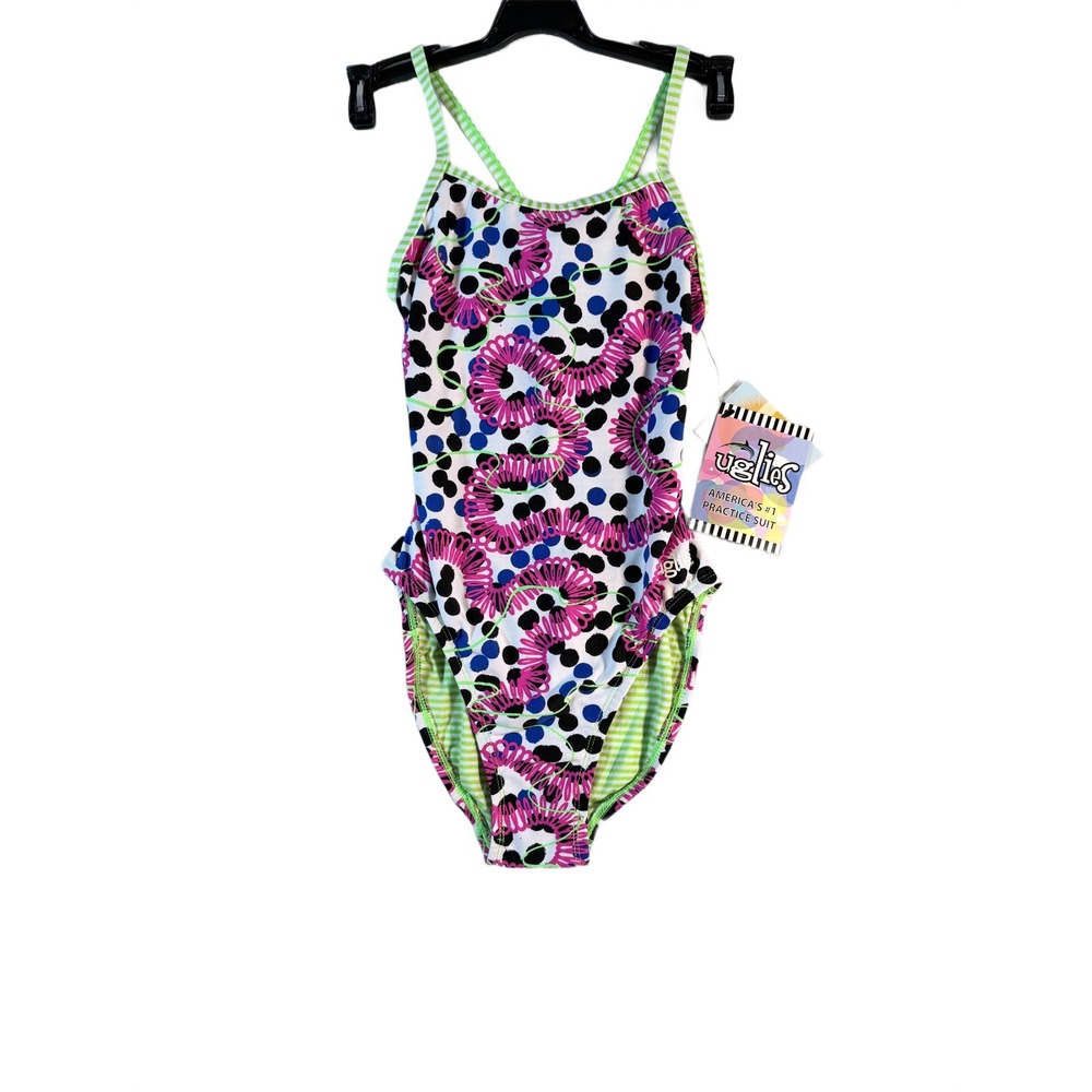 Dolfin Uglies Women's V-2 Back One-Piece Training Swimsuit Sassy Print Size 30